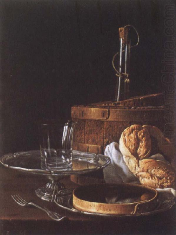 Melendez, Luis Eugenio Still-Life with a Box of Sweets and Bread Twists china oil painting image